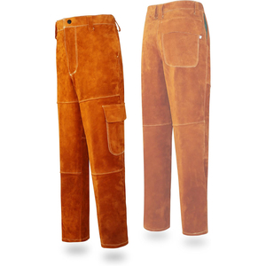 Combinaison de soudage en cuir de vachette de qualité supérieure pour travaux lourds, résistante à la chaleur et aux flammes, veste et pantalon de soudeur en gros - Product Image 4