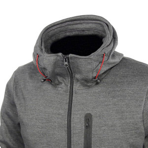 Sudadera con Capucha Gris para Hombre, Corte Regular, Cierre Frontal con Cremallera, Resistente al Viento, Informal, Tejida, para Otoño - Product Image 2