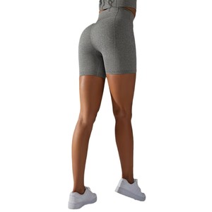 Shorts deportivos de cintura alta para mujer, transpirables, con cintura elástica, sin costuras, de nailon y spandex, para entrenamiento, yoga, con efecto push-up. - Product Image 6