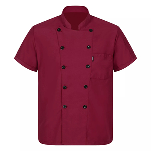 Chaqueta de Chef Personalizada Unisex de Manga Corta, Tela de Lona de Alta Calidad, Uniforme de Cocina para Restaurante, Botones Frontales, Bolsillo para Bolígrafo - Product Image 1