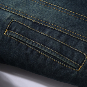 Blouson Bomber en Jean Délavé Vintage pour Homme, Veste Décontractée Tendance, Blouson de Baseball en Jean Personnalisé pour Homme, Veste Streetwear Zippée - Product Image 4