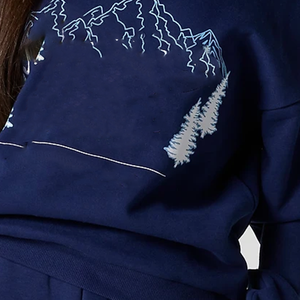 OffShoulder Sorority Printed Women's Heavyweight Polyester/Cotton <b>Blend</b> Crewneck Oversized Lined Cozy Fleece Winter Pullover - Product Image 4