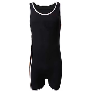 Combinaison de lutte personnalisée avec logo, extensible, respirante, légère, professionnelle, couleur noire, confortable, standard d'entraînement - Product Image 6