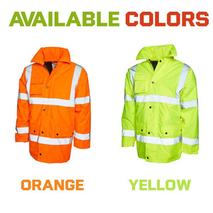 Veste coupe-vent réfléchissante respirante personnalisée, vêtements de travail haute visibilité imperméables avec poches - Product Image 3