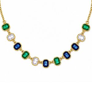Collar de Cristal Multicolor Antideslustre de Moda para Mujeres y Niñas, Joyería Elegante (WN002Mul) - Product Image 1