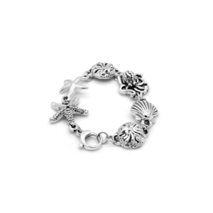 Brazalete de Cadena con Dijes de Vida Marina - Plata 925 - Product Image 1