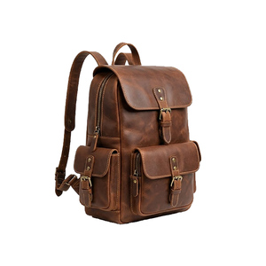 Leather Backpack Vintage Waterproof Laptop Travel Rucksack Business School Bag for Men Women - Product Image 3