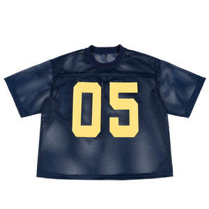 Camiseta de Fútbol Personalizada Unisex, Corte Cuadrado, Malla Transpirable, Cuello en V, Absorbente de Sudor, Poliéster/Algodón, Secado Rápido - Product Image 5