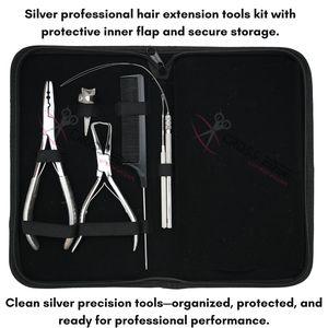 Meilleur Kit d'Outils pour Extensions de Cheveux Argentées avec Pince à Micro-Anneaux, Ouvre-Anneaux, Peigne à Queue de Rat, Pinces de Sectionnement et Crochet de Tirage - Product Image 5