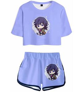 Conjuntos de Dos Piezas para Mujer con Logotipo Personalizado, Ropa Casual de Verano, Conjunto de Ropa a Juego de Dos Piezas con Pantalones Cortos - Product Image 1