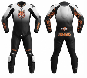 Traje de Carreras Personalizado para Hombre en Cuero Vacuno/Canguro, Mono de Una Pieza con Armadura de Nivel 2 CE, Hecho a Medida, Protección OEM - Product Image 1