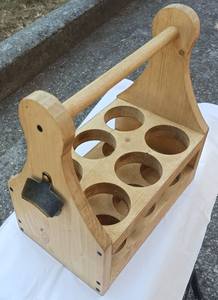 6-Pack Beer Carrier With Metal Bottle Opener Handcrafted Wooden Bottle Carrier - Product Image 4