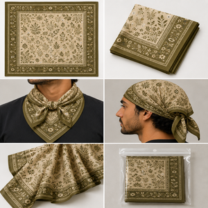 Bandana carré en toile de coton légère, foulard, accessoire pour cheveux, logo personnalisé, séchage rapide, écologique, respirant, unisexe - Product Image 4