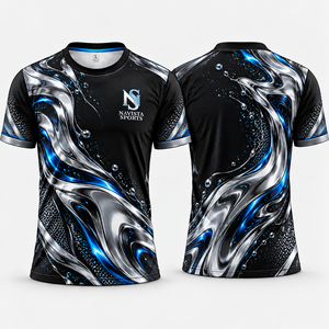 Camisetas Deportivas de Secado Rápido de Alta Calidad para Hombre, Camisetas de Manga Corta con Logotipo Personalizado, Impresión Sublimada, 100% Poliéster, Anti-UV, MOQ Bajo - Product Image 3