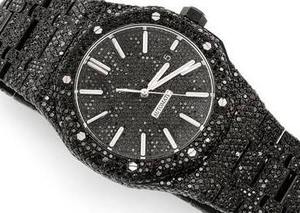 Men's Iced Out Hip Hop Bussdown Automatic Diamond <b>Watch</b> <b>Black</b> Moissanite Fashion Jewelry for Business Use - Product Image 2