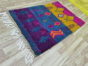 Tapis persan vintage style Serapi, bleu marine et rouge, en laine/soie, 9x12, 1 pièce, avec envers en latex, écologique, noué à la main - Product Image 2