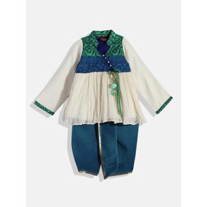 Kurti indien imprimé numériquement pour garçons, pour mariage et occasions spéciales, manches longues, bleu, polyester - Product Image 1