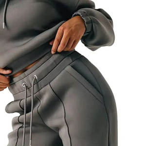 High Quality Custom Women's Tracksuit Plus Size 2 Piece Sportswear Set Breathable <b>Sweatshirt</b> Pants Fitness Streetwear Wholesale - Product Image 2