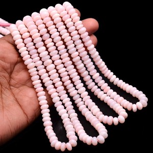 Cuentas redondas lisas de ópalo rosa natural de 8 mm, cuentas de ópalo rosa sueltas para la fabricación de joyas, precio directo de fabricante. - Product Image 1