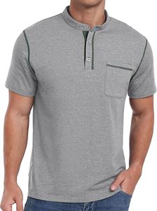 T-shirt à manches courtes de haute qualité, coupe ajustée, chemises décontractées, couleur unie, design à bordure contrastée - Product Image 5