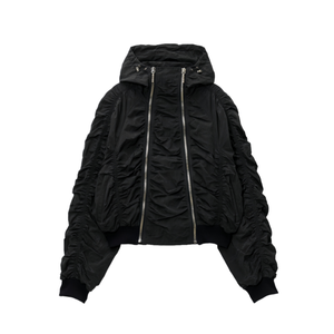 Veste légère pour homme à col montant, entièrement zippée, décontractée, avec finition texturée froissée, résistante au vent, pour le quotidien - Product Image 3
