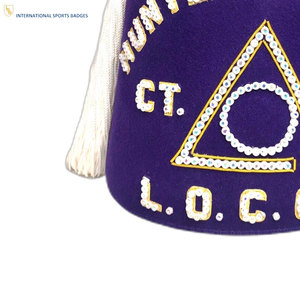 Custom Logo Production Masonic Regalia Fez <b>Hats</b> Casual Premium Quality Accessories with Fine Embroidered Details - Product Image 6