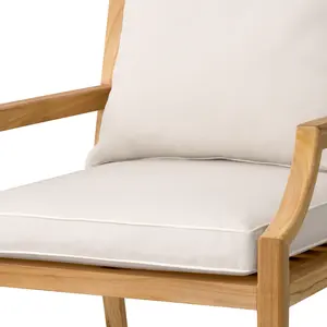 Sillón Chaise Longue Moderno y Cómodo de Madera de Teca Reciclada con Cubierta de Tela para Uso en Interiores/Exteriores, Muebles para Sala de Estar o Villa - Product Image 4