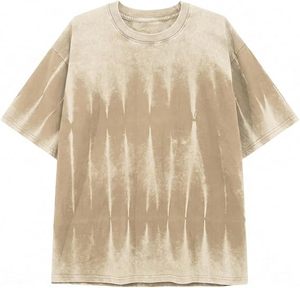 Camiseta de Manga Corta para Hombre, Estilo Tie-Dye, Cuello Redondo, Informal, de Algodón Tejido, con Estampado, Largo Regular - Product Image 1