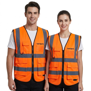 Gilet de sécurité réfléchissant haute visibilité avec plusieurs poches, gilet de travail extérieur, logo personnalisé pour fournisseur de vêtements de sécurité du Pakistan - Product Image 1