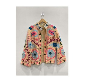 Embroidered Breathable Quilted Cotton Suzani Jacket Handmade Unisex - Product Image 1