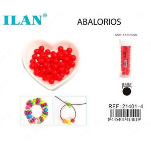 ILAN Abalorios Perline rotonde rosse da 8 mm per la creazione di gioielli - Product Image 1