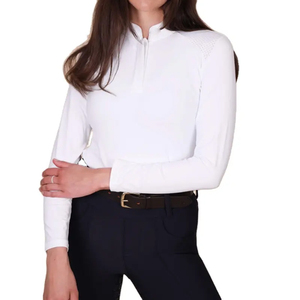 เสื้อเชิ้ตขี่ม้าแขนยาวสีขาวผ้าฝ้ายสำหรับผู้หญิง ขายส่ง ระบายอากาศได้ดี เหมาะสำหรับการขี่ม้า  รับสกรีนโลโก้ - Product Image 1