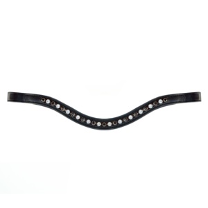 Diadema de Cuero Marrón Liso para Caballo, Diadema Simple para Caballo, Diadema Acolchada de Cuero con Decoración Frontal de Charol - Product Image 3