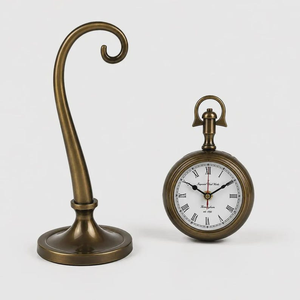 Antique Brass Hanging <b>Desk</b> <b>Clock</b> Vintage Roman Numeral Tabletop Timepiece Classic Decorative <b>Clock</b> for Home & Office - Product Image 2