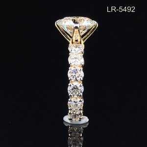 แหวนหมั้นเพชรทรงบริลเลียนต์สีขาว E  ทองคำขาว 14K  ฝังเพชรแล็บโกรว์  ทรงทันสมัยสำหรับผู้หญิง  รับรองโดย IGI ชุบโรเดียม - Product Image 5
