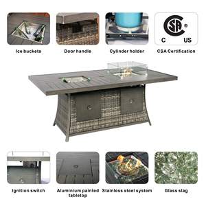 Juego de Muebles de Patio de 7 Piezas, Color Gris, con Sofá, Brasero, Contenedor para Hielo, Mesa de Comedor, Muebles de Comedor de Exterior de Primera Calidad - Product Image 4