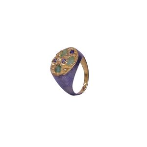 Wedding Wear 925 Sterling Silver Gold Plated Jewelry Emerald Gemstone Women Wear Classic <b>Couple</b> <b>Ring</b> - Product Image 1