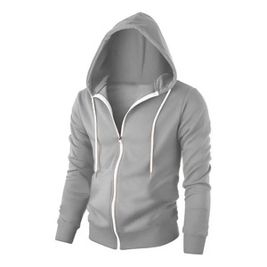 Sudaderas con capucha personalizadas al por mayor para hombre, con diseño de logotipo, forro polar, para fitness, informales, con cremallera completa. - Product Image 1