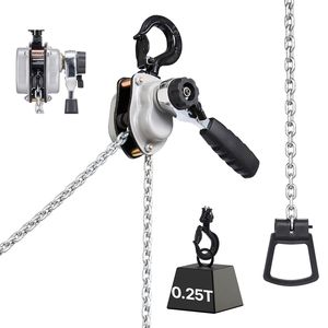 Paranco a Catena Manuale per Carichi Pesanti, Capacità 1/4T/550LBS, Sollevamento 5FT, Acciaio Legato G80, Doppio Blocco Meccanico, Sollevamento Massimo 20m - Product Image 1