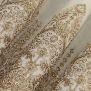 Premium Sequence Embroidery Fabric For Women Fashion Wear Designer <b>Garments</b> Party Wear Dresses Kaftan Abaya Bridal Wear - Product Image 1