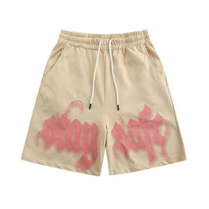 Shorts pour hommes, shorts en coton délavés à l'acide, unisexes, respirants, couleur unie, streetwear, shorts épais - Product Image 1