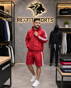 ชุดวอร์มไนลอนพรีเมียมแบบสั่งทำพิเศษ REXFIT SPORTS 2026 สำหรับผู้ชาย เสื้อแจ็คเก็ตมีฮู้ดแบบซิปเต็มตัวและกางเกงติดกระดุม – ชุดกีฬาแบรนด์ส่วนตัว - Product Image 3