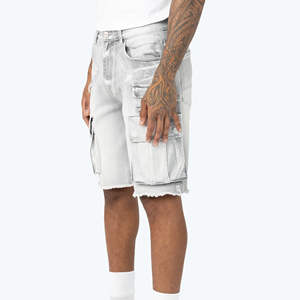 High Quality Summer <b>Men's</b> Solid Casual Denim Shorts Quick Dry Breathable 100% Polyester OEM Service <b>Men</b> Denim Shorts - Product Image 4