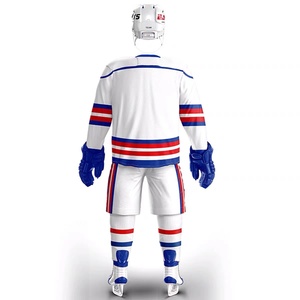 Uniforme de hockey sur glace personnalisé de haute qualité en polyester imprimé avec le nom du joueur et logo frontal, anti-humidité pour hommes, utilisation en extérieur - Product Image 4