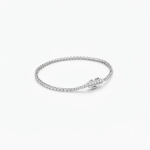 Bracelet tennis en or massif 10K 14K 18K, diamant de laboratoire certifié IGI, couleur DEF, clarté VS VVS, taille brillant rond, bijoux fins - Product Image 4