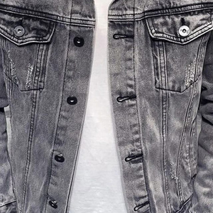 Wholesale Customized Men's <b>Jackets</b> Washed <b>Denim</b> Jean <b>Jackets</b> Hot Selling Street Wear Fashionable Streetwear <b>Jacket</b> with OEM - Product Image 2