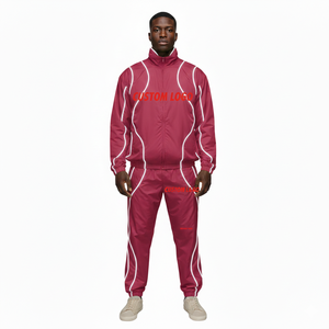 Survêtements coupe-vent en nylon réfléchissant imperméable personnalisés avec logo brodé, ensemble coupe-vent respirant et réfléchissant pour hommes - Product Image 3