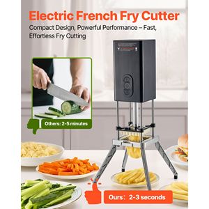 Tagliapatatine Elettrico Professionale in Acciaio Inox, Tritatutto per Frutta e Verdura con 2 Lame Sostituibili da 1/2 Pollice e 3/8 Pollice - Product Image 2