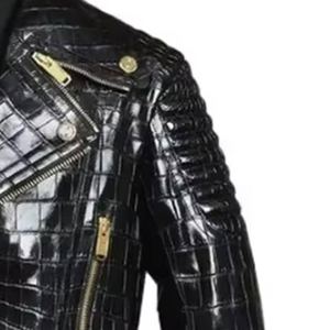 Good Selling Durable Genuine Leather Stand Collar Hooded <b>Jacket</b> for <b>Men</b> OEM/ODM Custom Services Wholesale Price Quilted <b>Jackets</b> - Product Image 4