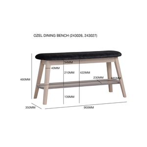 Banco de Cocina Tapizado Moderno y Compacto de 90 cm, Disponible en Stock, para Comedor y Cocina - Product Image 6